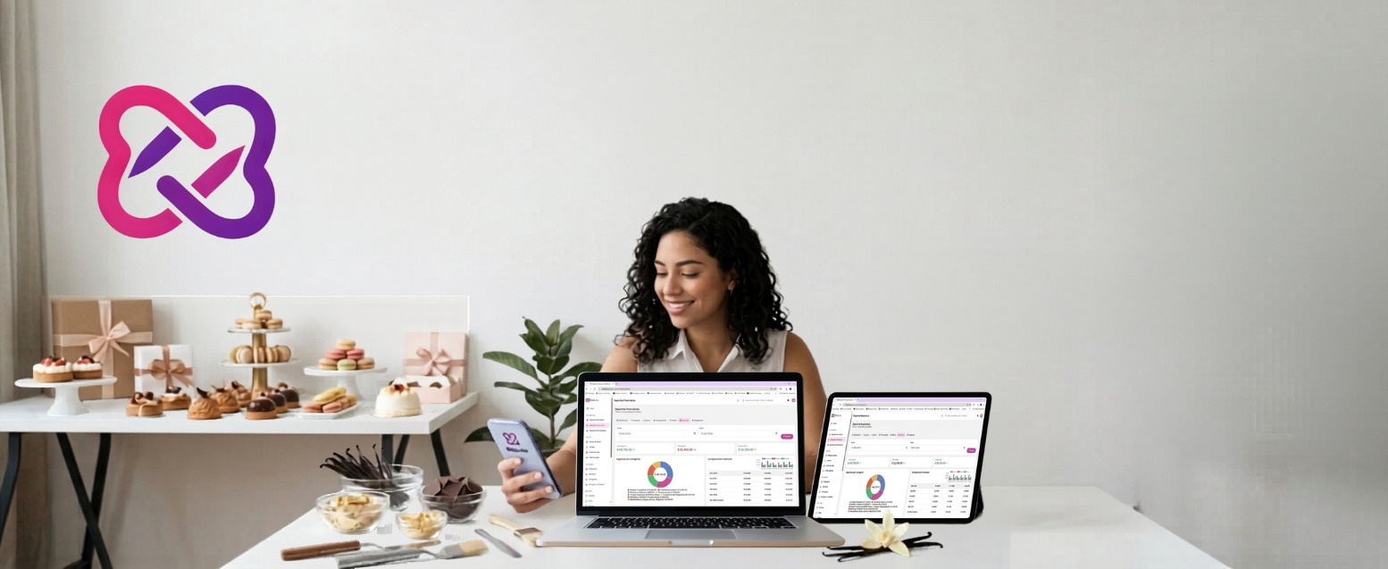 Emprendedora trabajando con EllaSuite